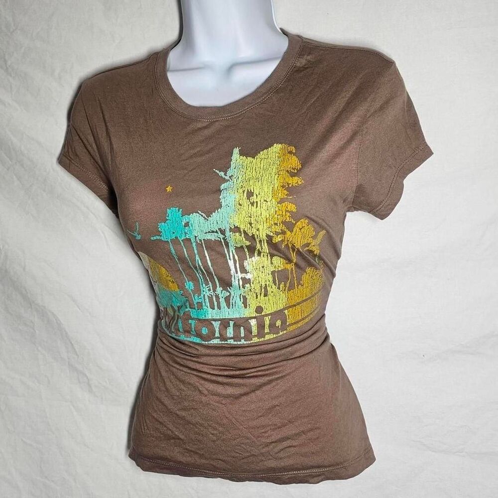 Vintage y2k 2000s brown California form fit baby tee